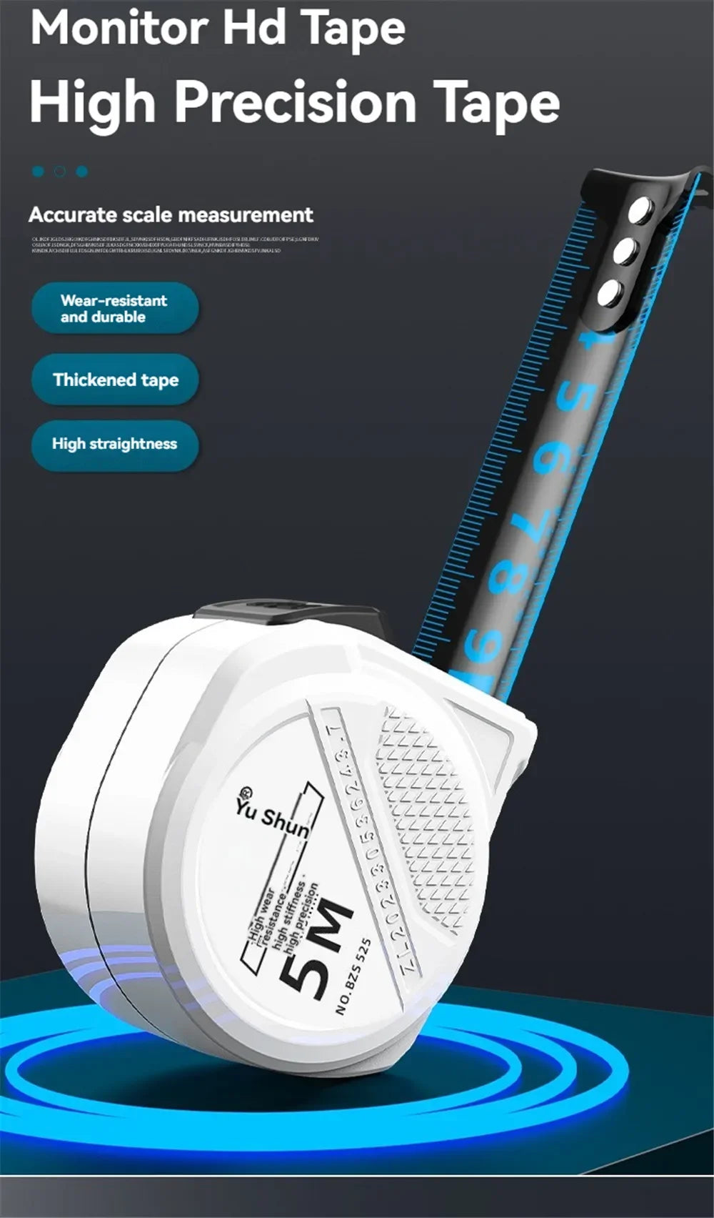 Automatic Locking Anti-cut Hand Blue Laser Digital Tape Measure Measuring Tape Retractable for Electrician Man Gift