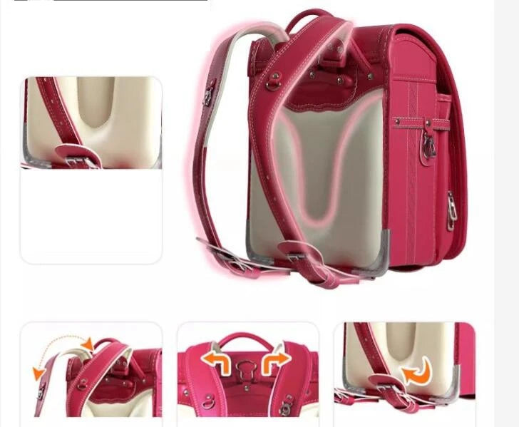 Japanese Randoseru Backpack  Elementary School Bookbags for girls Japan PU Leather Japan School Bag For Boys School Backpack Bag