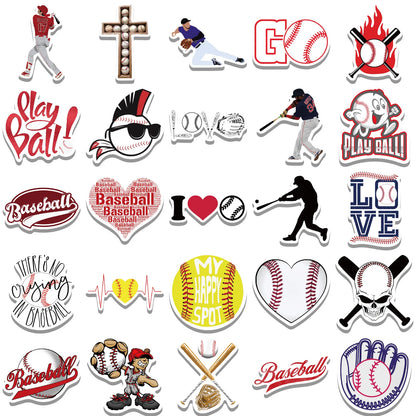 Baseball Stickers 52PCS Sports Baseball Stickers for Water Bottles,Baseball Sticker,Baseball Helmet Stickers