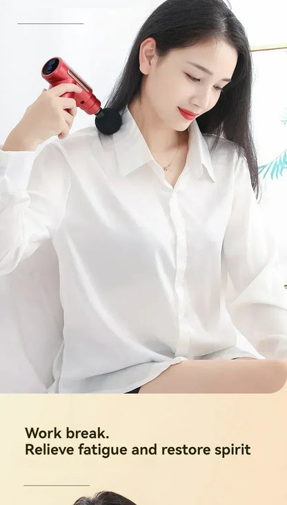 Portable Button Fascia Gun Deep Tissue Massage Mini Lightweight and Adjustable Speed Massage Equipment Suitable for the Body