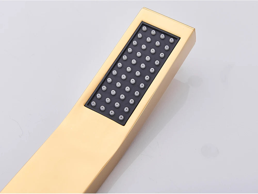 Brass Hand Held Shower Head Black Golden Handshower Head 100% Copper Head Faucet Accessory Single Function Shower Head