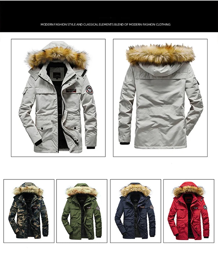 TRAF Winter New Cotton-Padded Men's Thick Fashion Handsome Hooded Cotton-Padded Jacket Pure Cotton Warm Cotton-Padded Jacket
