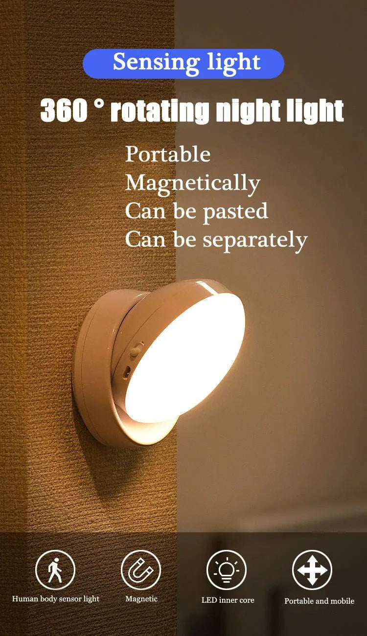 LED Night Light USB Charging Intelligent Human Induction For Bedside Cabinet Home Wardrobe Lighting Motion Sensor Light Led Lamp