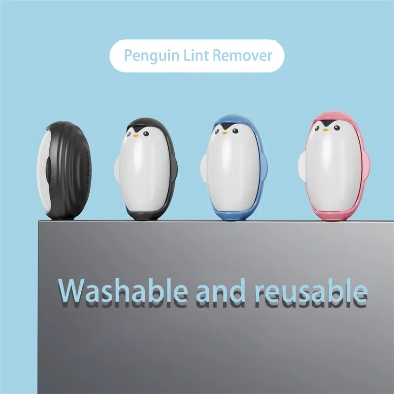 Penguin Lint Remover Reusable Portable Roller for Clothes Pet Hair Remover Washable Dust Removal Hairs Sticky Portable Gel Lint