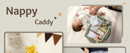 Baby Diaper Caddy Organizer Product Caddy Portable Organizer for Changing Table Gift for Baby Shower and Registry Must-Have