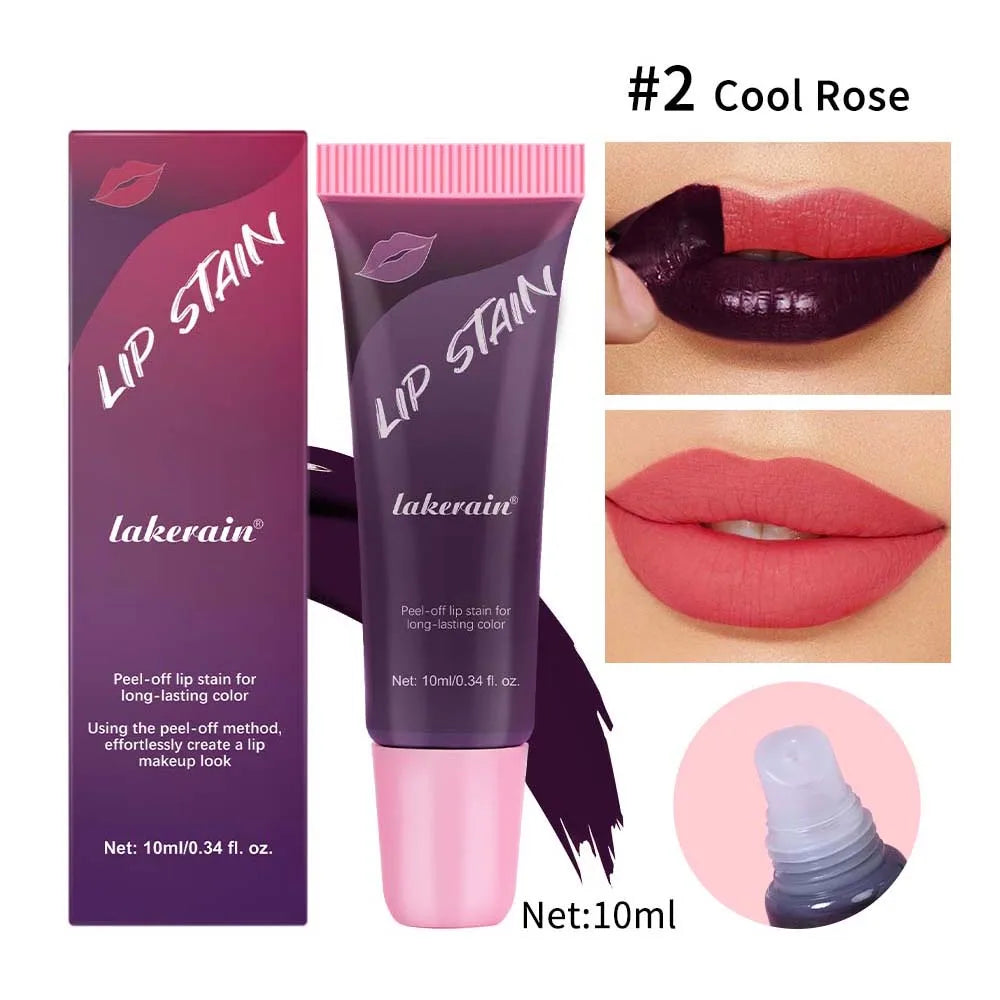 3 Colors Lip Stain Gloss Tattoo Magic Color Peel Off Mask Tint Long Lasting Waterproof Lip Gloss