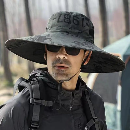 Fishing foldable sun visor Wide Brim Waterproof  Bucket Hat Sun Men Cap  Tactics