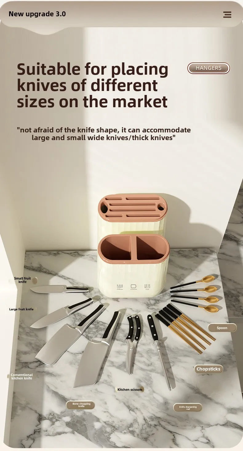 Kitchen shelf, household vegetable board storage rack, countertop drain, chopstick holder, cutting board, integrated knife holde