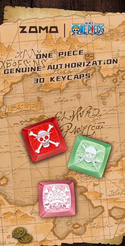 Zomoplus One Piece Metal Keycap Aluminum Artisan Keycap for Mechanical Keyboard Officially Licensed Anime Gaming Keycap