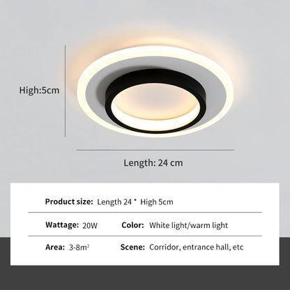 Modern Minimalist Decorative Ceiling Ceiling Lamp Bedroom Living Room Kitchen Aisle Interior Creative LED Round Lighting Lamps