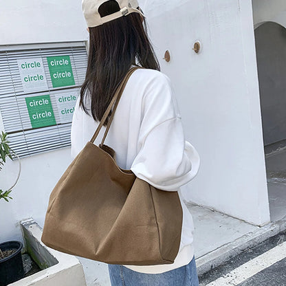 Casual Large Capacity Canvas Shopper Totes High Quality Eco Reusable Grocery Handbag For Women Travel Shoulder Bags Daily Pouch