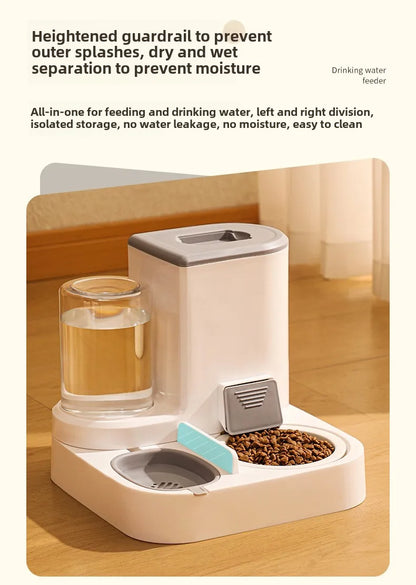 Pet automatic drinking water feeder Integrated large capacity dry and wet separation Ceramic bowl Stainless steel bowl