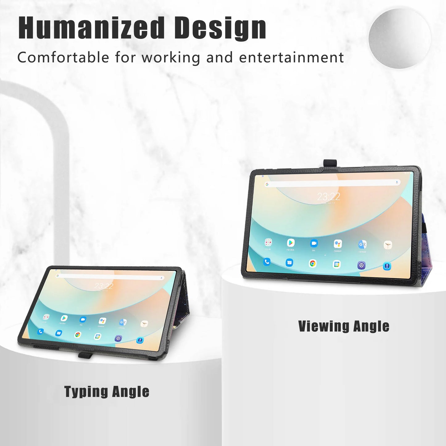 Tablet Case For 10.4" TCL TAB 10 Gen 2 / TECLAST T40Air  Folding Stand PU Leather Cover with Elastic Closure
