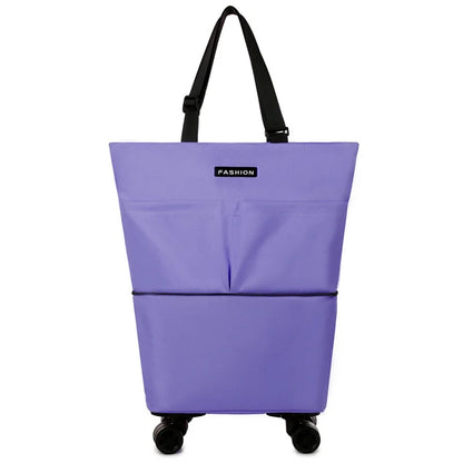 Travel bag, large capacity swivel wheel travel bag, supermarket shopping tote bag, travel luggage storage bag