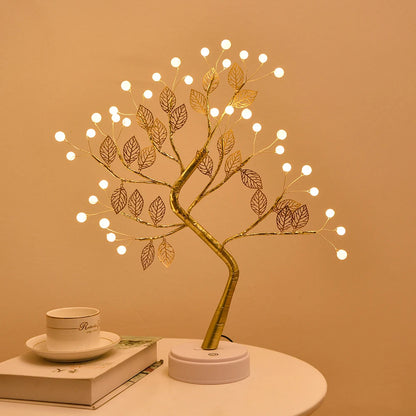 LED Tree Lights Artificial Decorative Fairy Light Battery Operated Tabletop Bonsai Lamp for Party Holiday Camping Summer Decor