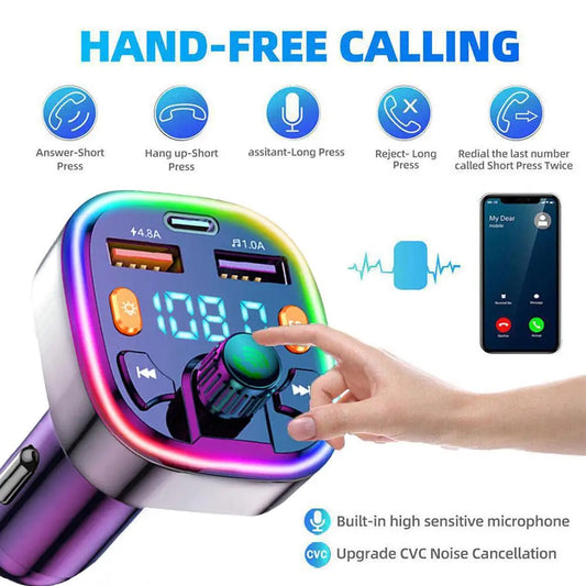1Pcs Car MP3 Player Bluetooth Receiver 3.1A Fast Charging 12-24V Car Charging Dual USB FM Transmitter Bluetooth Handsfree Player