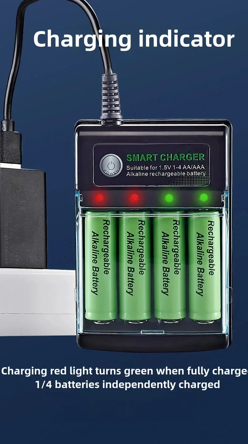 Original Rechargeable Battery 1.5V AA 9800mAh+AAA 8800mAh+Charger for Computer Clock Radio Video Game Digital Camera AA AAA