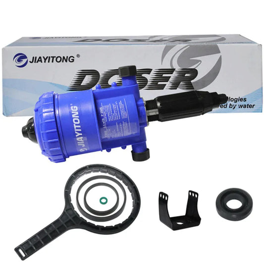 Farm pasture automatic fertilizer spreader water driven automatic water and solution configuration