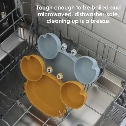 Customized Baby Silicone Feeding Set with Suction Cup Personalized Name Dish Divided Plate Bowl Spoon Cute Kid Eating Tableware