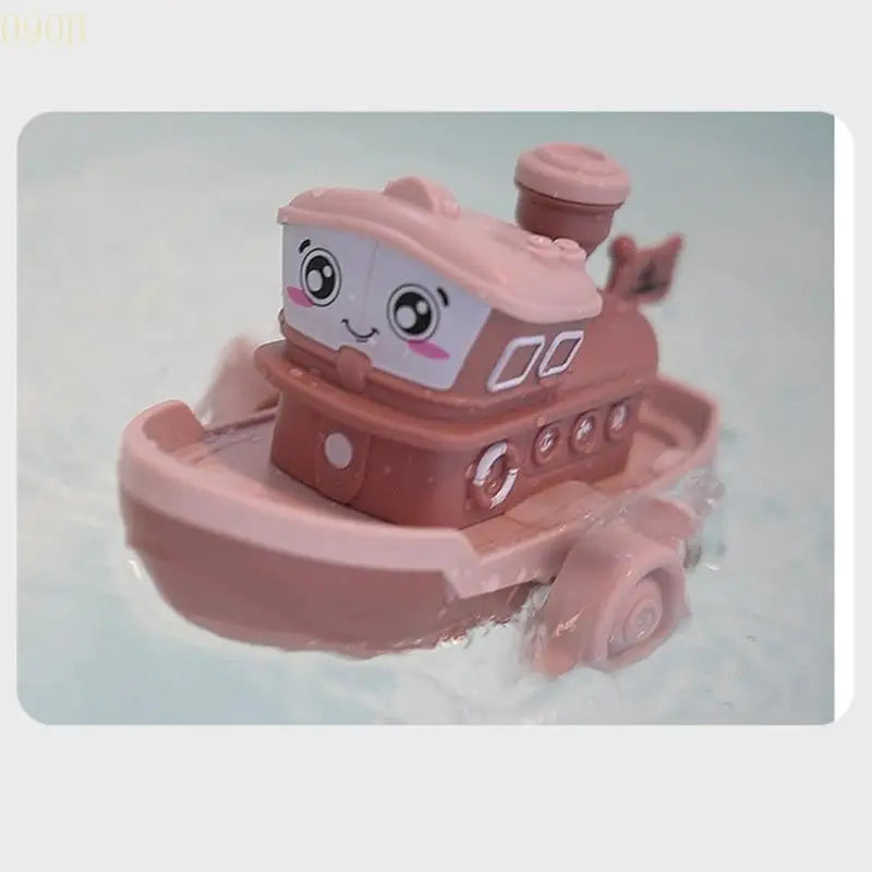 090B Bathtub Toy for Babies Lovely Cartoon Clockwork Float Cartoon Ship Boat Little Cruise Ship Interesting Clockwork Toy