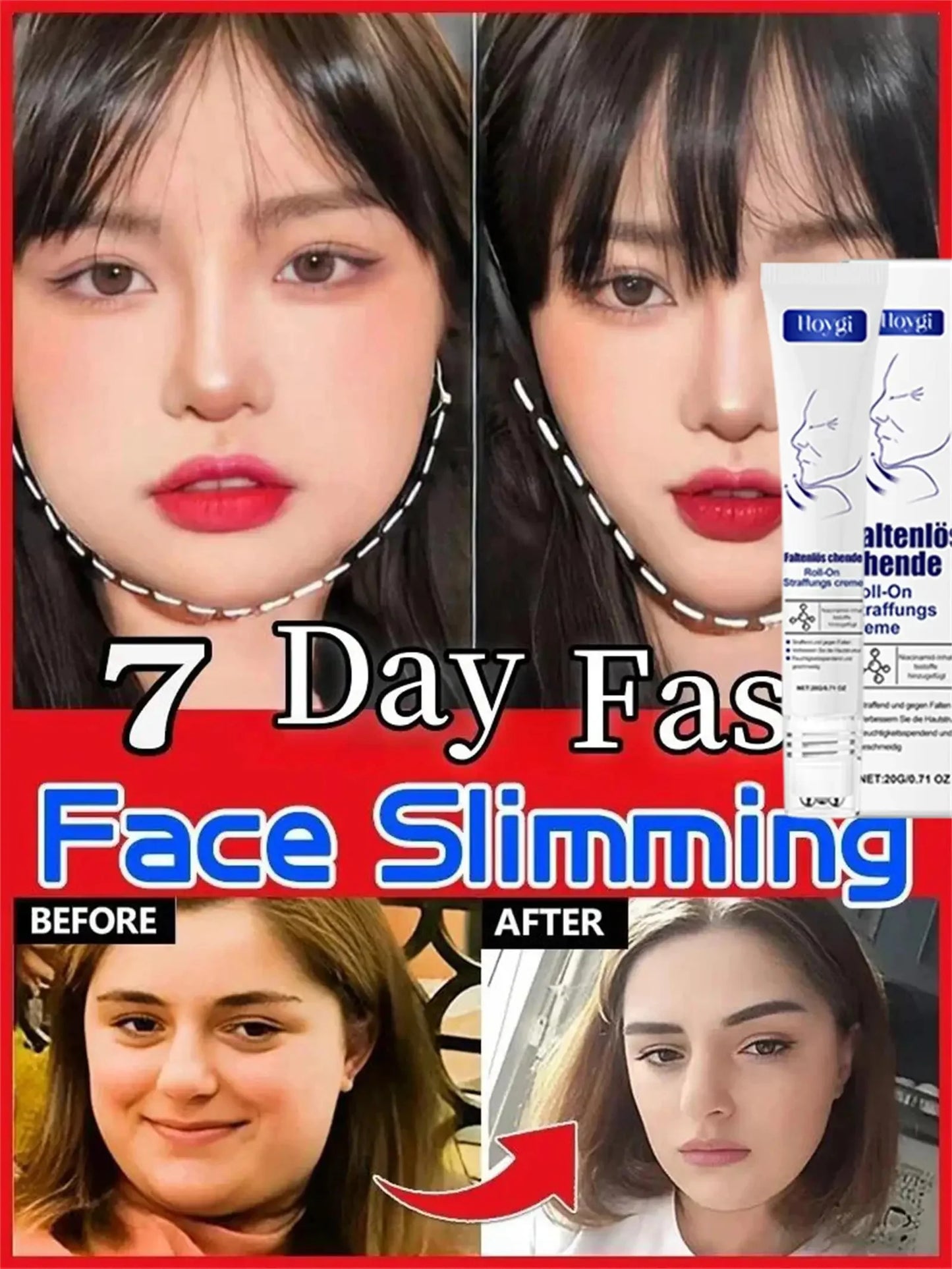 Roller Massager V-Shape Firming Face-lift Slimming Cream Removal Masseter Muscle Double Chin Face Fat Burning Anti-aging Product