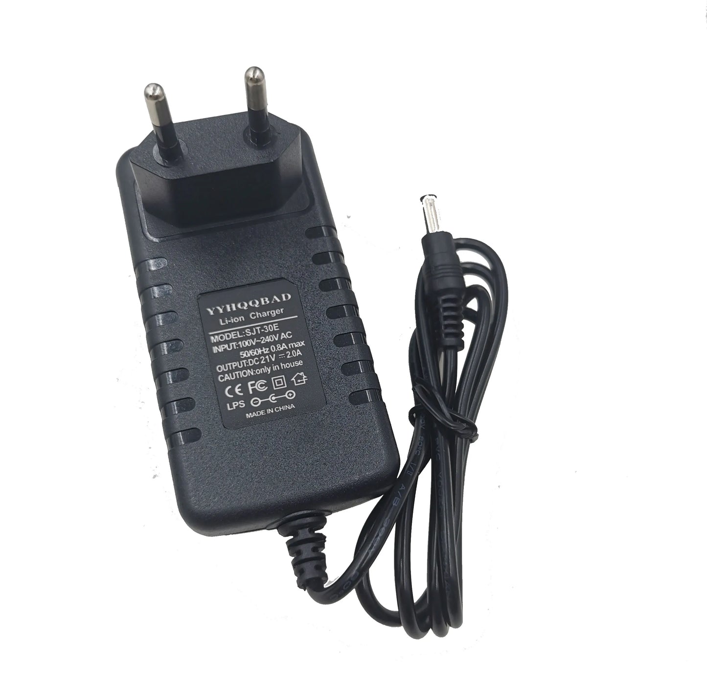 21V 2A Li-ion battery charger for 18v 18.5v battery 5S 18650 battery pack connector DC5525