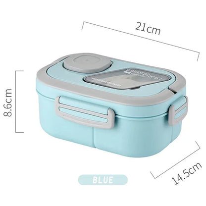 Portable Lunch Box Compartment Wheat Straw Bento Carrying Handle Box Reusable Tableware Containers Meal Snack Food Containers 라면