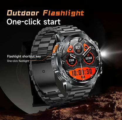 New For HUAWEI 1000mAh Large Capacity Battery Smart Watch Men Outdoor Flashlight BT Call Waterproof Sport Fitness SmartWatches