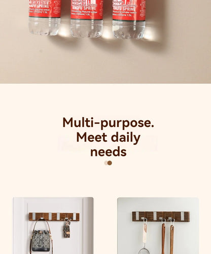 1Pc Row of Hooks, No Punching, Strong Load-bearing Door, Rear Hanger, Hat Rack, Used for Bedroom Door, Bathroom, Kitchen