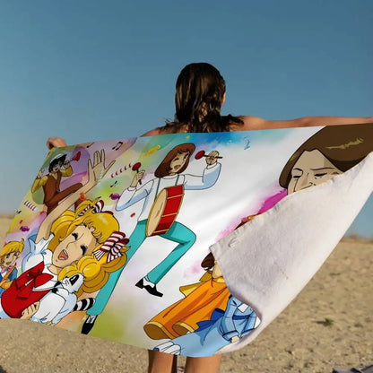 Candy Candy Beach Towel Colorful Bath Towels For Girl Microfiber Quick Dry Custom Sand Free Beach Yoga Spa Gym Pool