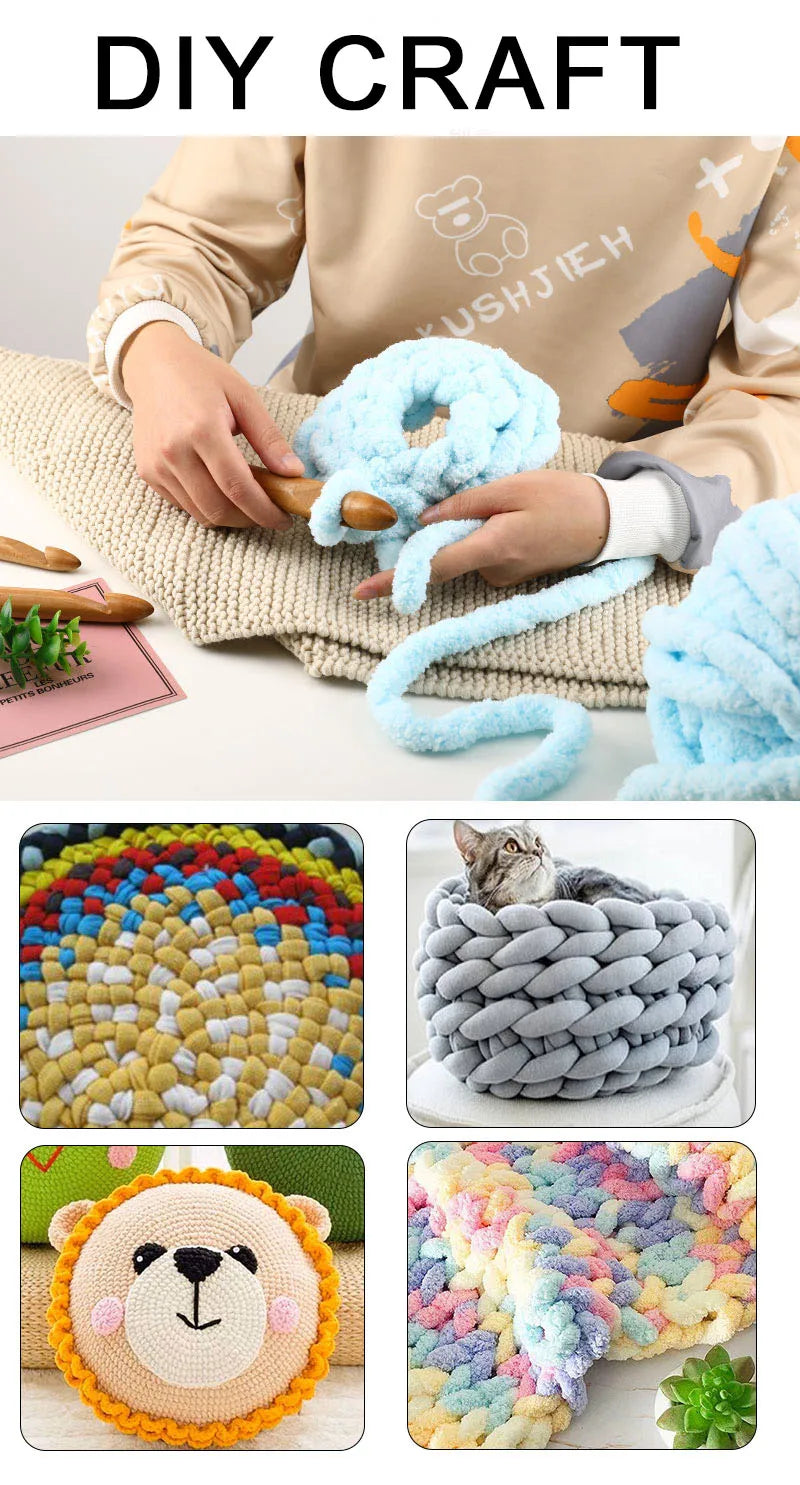 KOKNIT DIY Knitting Needles Hook Handle Wood Crochet Hook  Home Knitting Weave Yarn Crafts Knitting Tools Big Size 15/20/25mm