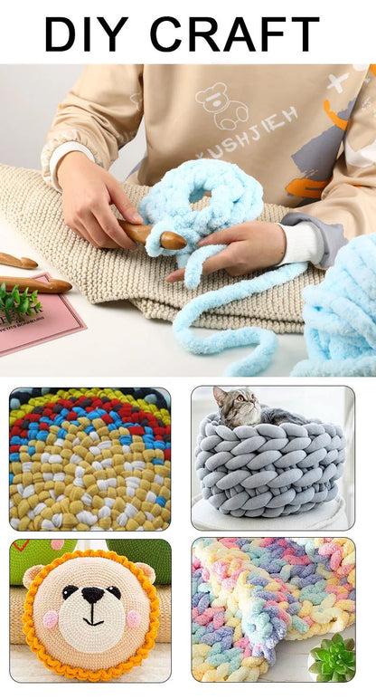 KOKNIT DIY Knitting Needles Hook Handle Wood Crochet Hook  Home Knitting Weave Yarn Crafts Knitting Tools Big Size 15/20/25mm