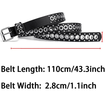 Women's Belt Fashionable Rivet Thin Belt Personalized Needle Buckle Belt Street Trend Punk HipHop Style Y2K Belt With Jeans Belt