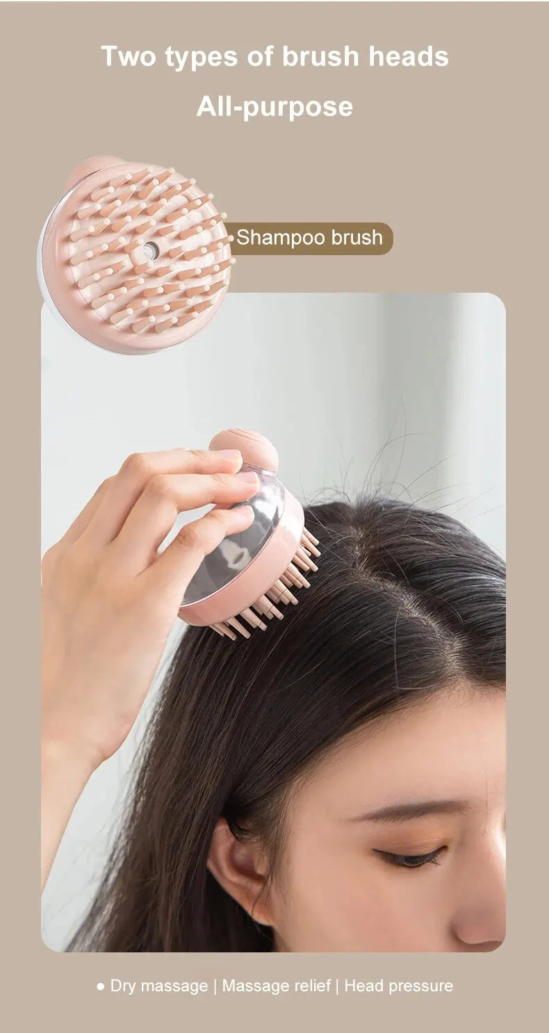 Shampoo Comb Brush Liquid-Infused Hair Brush Head Cleaning Massager Pet Bathing Scalp Massager Multi-functional Body Scrub Brush