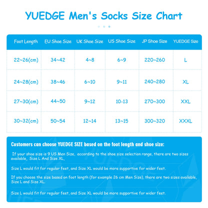 YUEDGE Diabetic Socks Breathable Bamboo Comfort Cushioned Sole Elastic Free Non-Binding Loose Socks for Diabetes, 5 Pairs