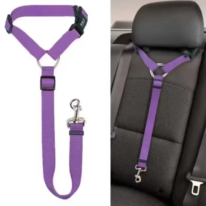 Adjustable Nylon Fabric Car Headrest Restraint Dog and Cat Safety Seat Belt Strap Vehicle Seatbelts Harness