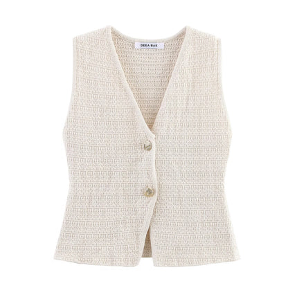 Women's Clothing 2025 New European And American Style Fashionable Knitted Texture Vest Casual Mini Skirt Set