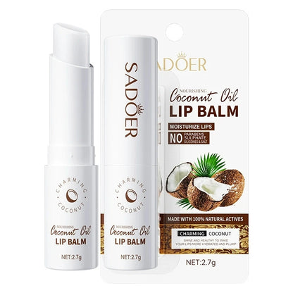 SADOER Vitamin C Aloe Coconut Lip Balm Moisturizing Anti Cracking Hydrating Repair Nourishing Lipstick Lips Skin Care Products
