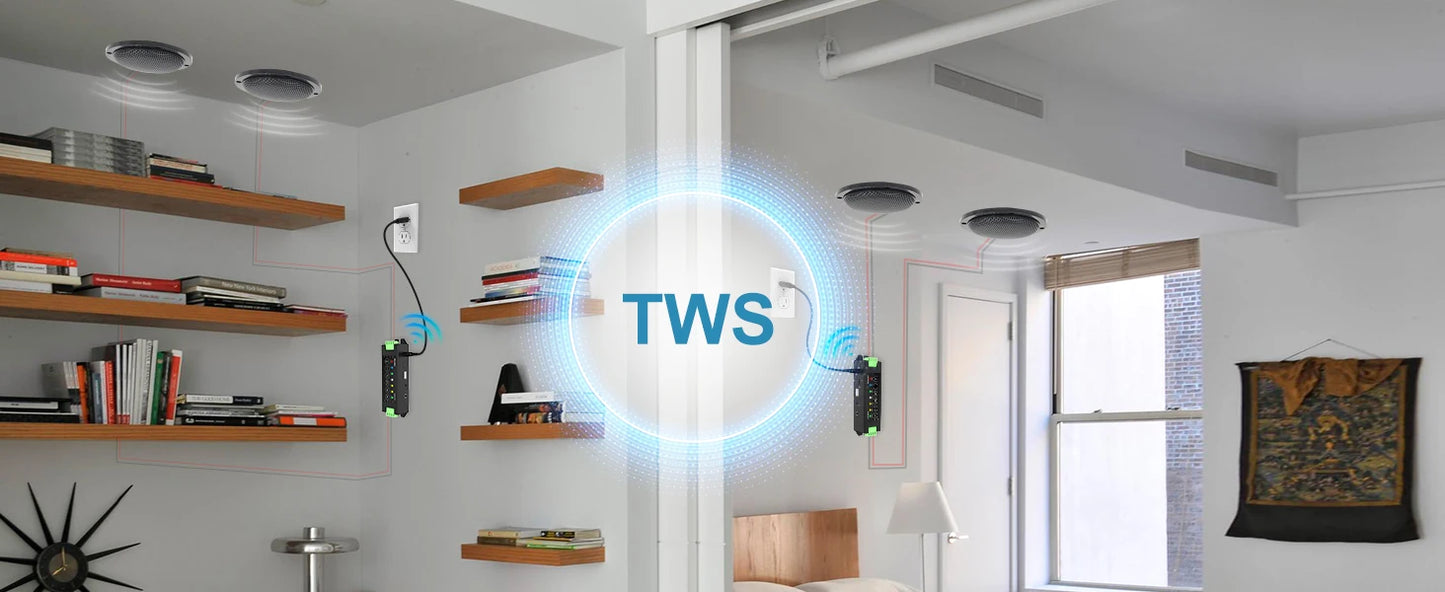 Herdio 5.25'' 600W 4PCS Outdoor Bluetooth Speakers Waterproof Wired Wall Mount Weatherproof Loudspeaker System For Garden Patio