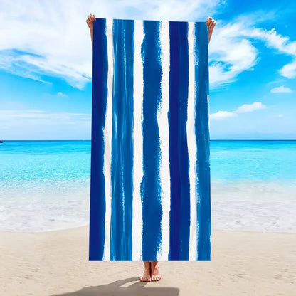 1pc Striped beach towels, ultra-fine fiber beach towels, multifunctional beach towels for swimming and shower rooms