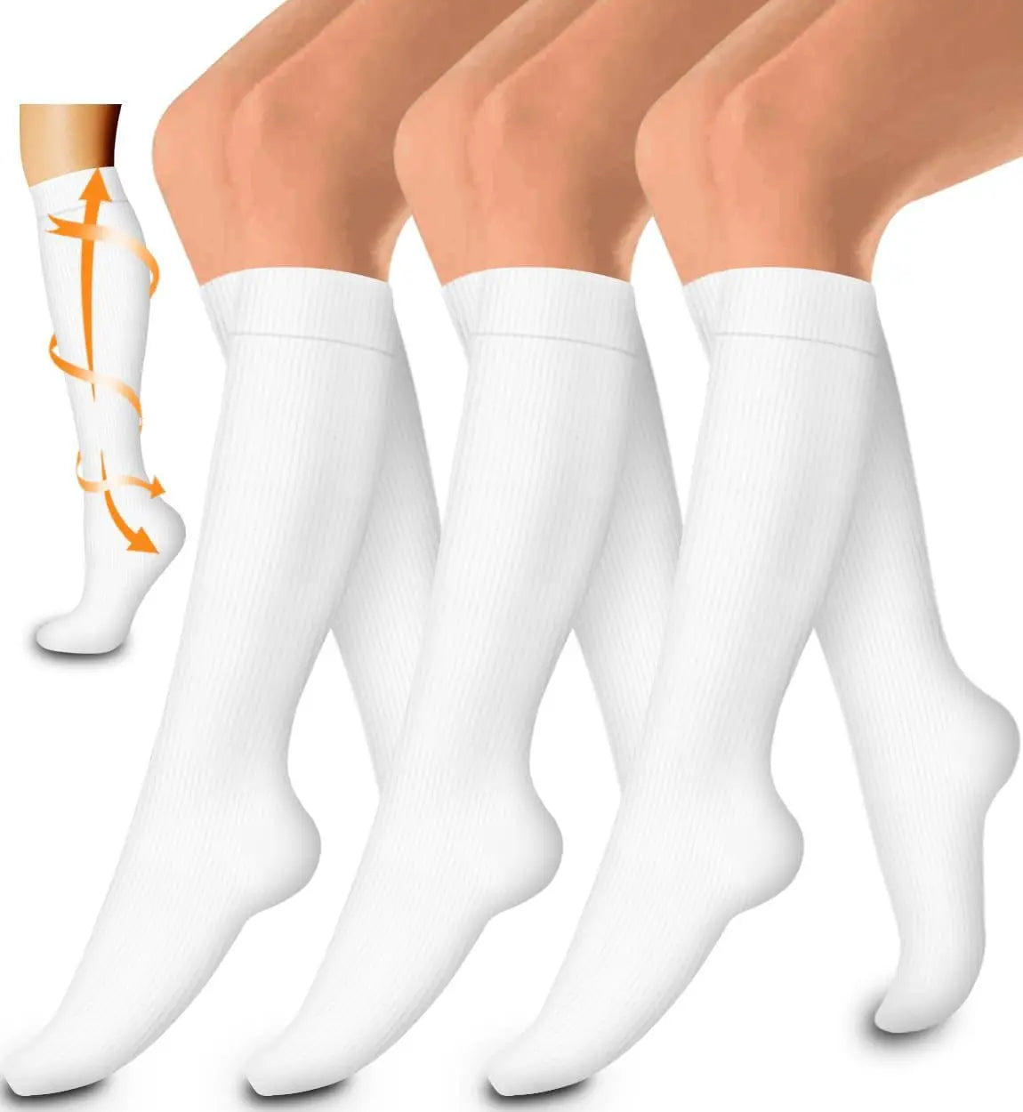 Sports Men Women Nurse Compression Socks 3 Pairs  Women's Calf Stocking Running Calf Elastic Long Compression Socks
