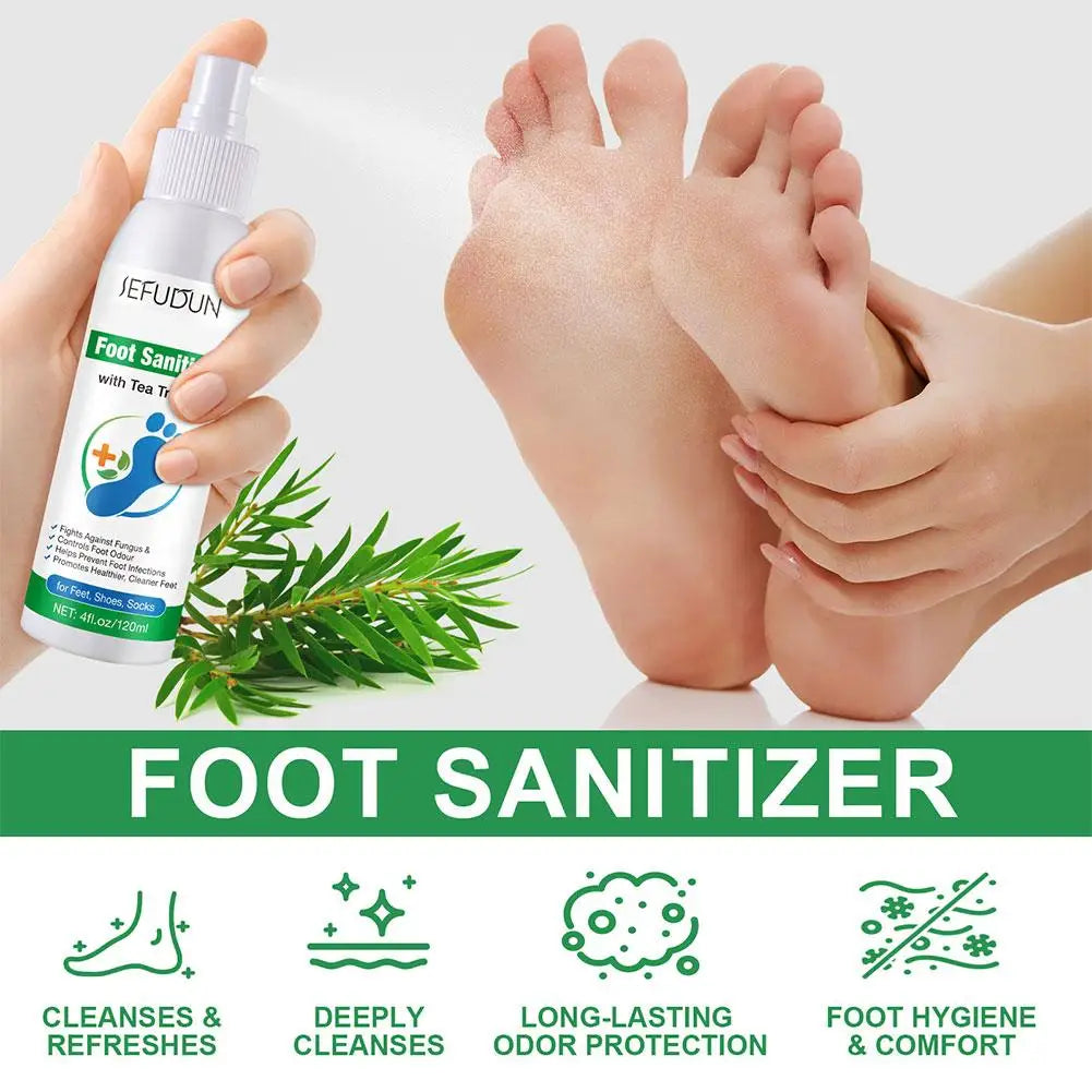 100ml Foot Deodorization Spray Removal Odor with Tea Tree Oil Foot Sanitizer Spray Moisturize Foot Drying Foot Odor Deodorant