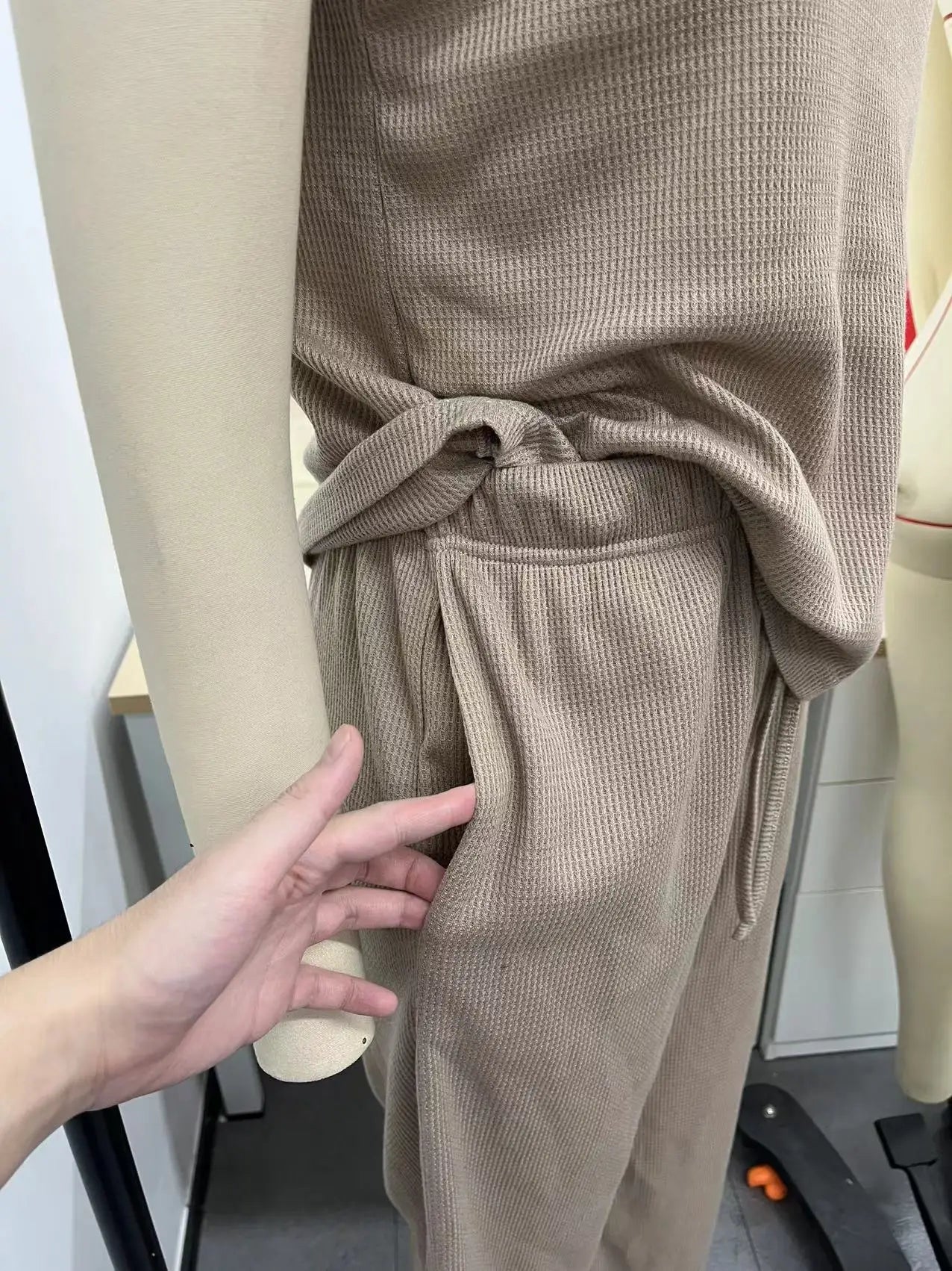 Women's Home Wear Suits Spring and Autumn Vest Top Trousers Two-piece Suit Waffle Pajamas Two-piece Suit