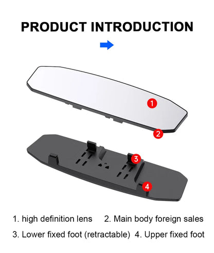 SEAMETAL Wide Angle Convex Rearview Mirror Anti Glare Car Interior Rear View Baby Child Seat Watch Sun Visor Mirror Covers