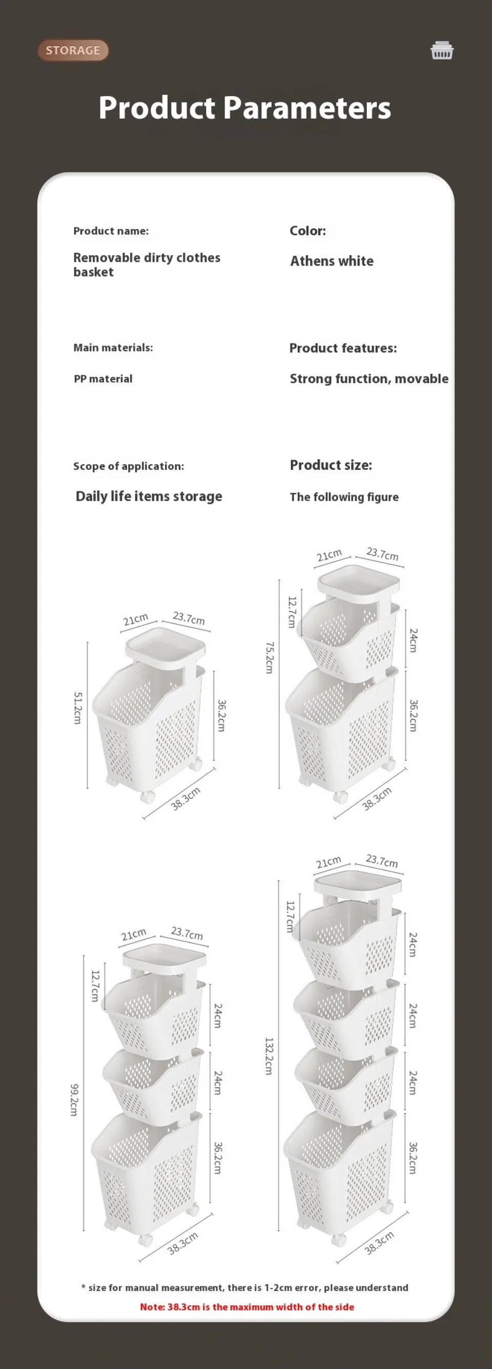 Multilayer Laundry Storage Basket Wheels Pp Plastic Laundry Baskets With Wheel Household Sundries Bathroom Toilet Storage Rack