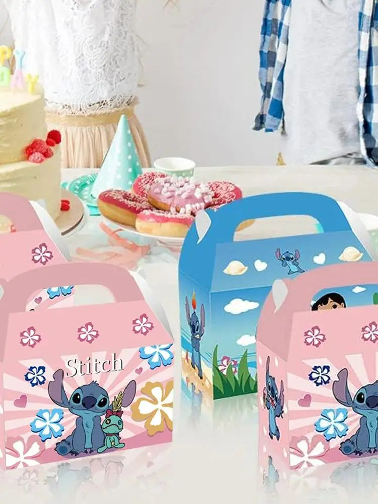 24pcs, 12Pcs, Stitch Birthday Party Supplies Kids Party Treat Boxes Candy Gift Bags Party Favors for Stitch Theme Party Decorati
