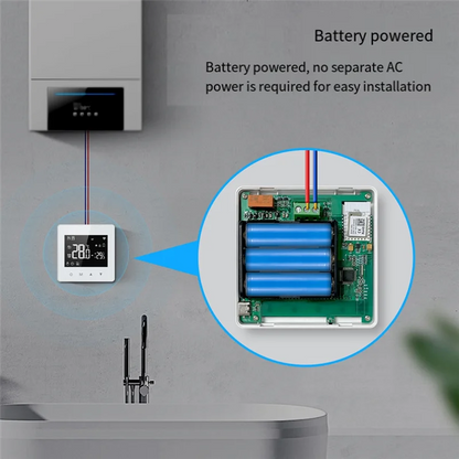 ABZZ-Tuya Zigbee Thermostat Smart Home Battery Powered Temperature Controller For Gas Boiler Works With Voice Assistant, Durable