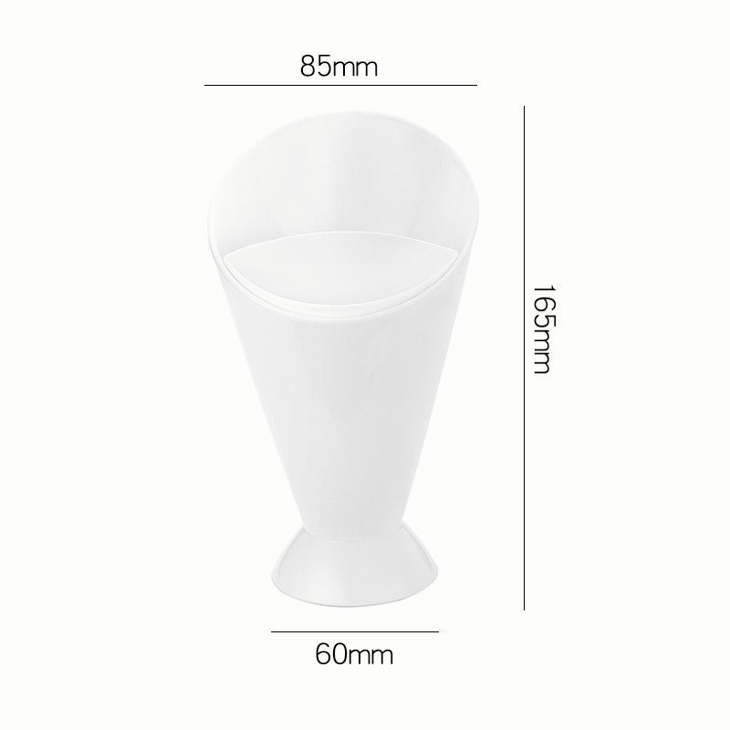 2 In 1 French Fries Cups Plastic Cups Sauces Snacks Dessert Plate Ketchup Slant Cup Two Cup Spout Kitchen Accessories