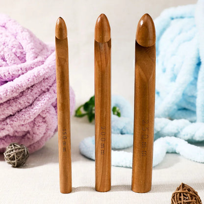 KOKNIT DIY Knitting Needles Hook Handle Wood Crochet Hook  Home Knitting Weave Yarn Crafts Knitting Tools Big Size 15/20/25mm