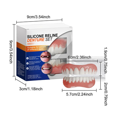 New False Teeth Silicone Upper & Lower Veneers Perfect Laugh Veneers Dentures Paste Fake Teeth Braces Comfortable Teeth